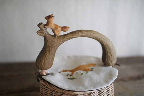 Fox Basket with Embroidery