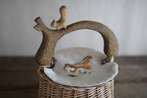 Squirrel Basket with Embroidery - sold out