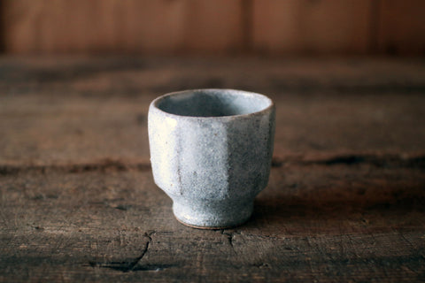 Light Grey Faceted Tumbler (Namako Glaze)