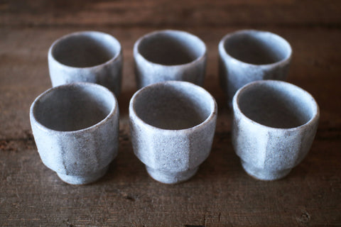 Light Grey Faceted Tumbler (Namako Glaze)