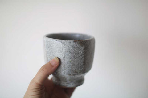 Light Grey Faceted Tumbler (Namako Glaze)