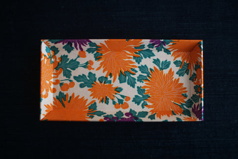 Chiyogami Paper Tray {Large Chrysanthemum}