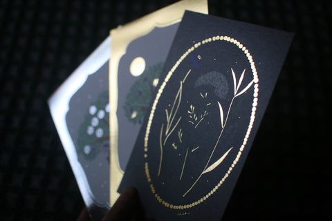 Foil-Pressed Postcard Set {Nishishuku}