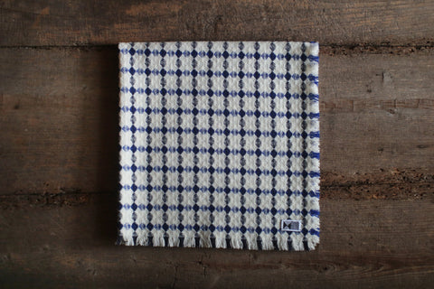 Woven Wool Square Cloth/Scarf {Ohajiki - Blue}