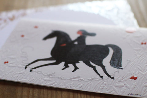 Horse Embossed Greeting Card (Congratulations)