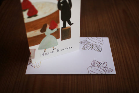 Strawberry Cake Embossed Birthday Card