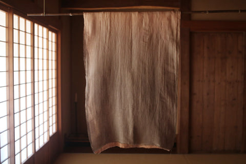 Persimmon Tannin Kakishibu Dyed Large Cotton Scarf