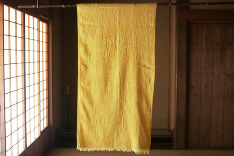 Botanically Dyed Wool Linen Scarf {Marigold}