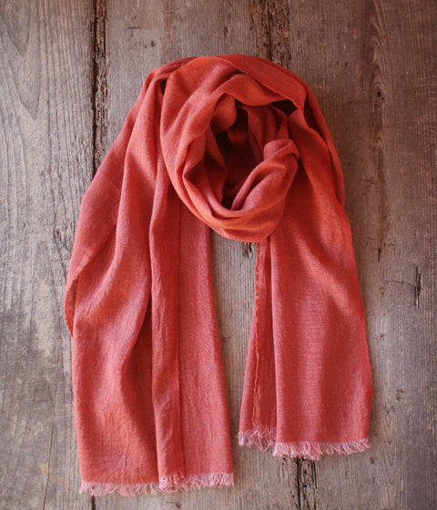 Botanically Dyed Wool Linen Scarf {Akane / Madder}