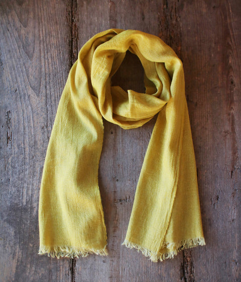 Botanically Dyed Wool Linen Scarf {Marigold}