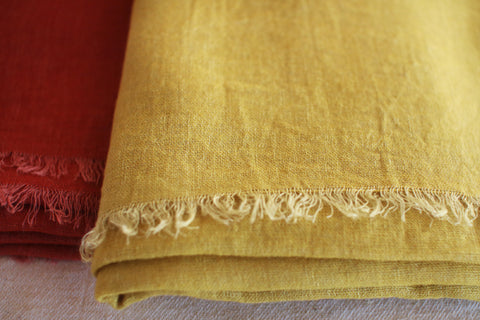 Botanically Dyed Wool Linen Scarf