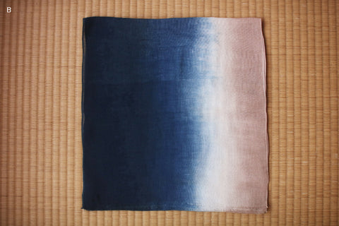 Aizome + Kakishibu Natural Indigo Dyed Cotton Gauze Scarf