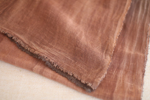 Persimmon Tannin Kakishibu Dyed Large Cotton Linen Scarf