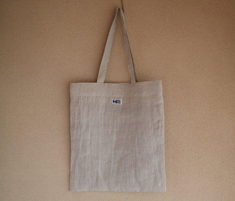 Embroidered Linen Record Tote Bag {anzu}