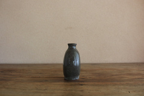 Flat Round Dark Grey Vase