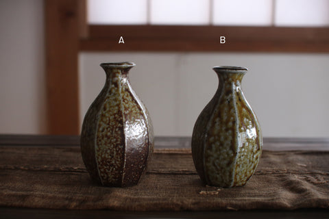 Salt Glaze Faceted Bottle Vase