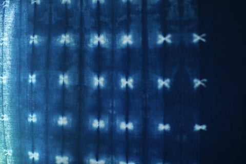 Aizome Hand-Dyed Tenugui {Butterfly Dots : A}