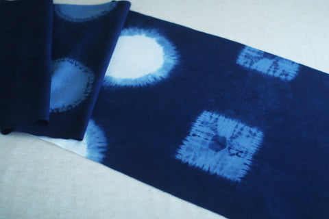 Aizome Hand-Dyed Tenugui {Circles & Squares}