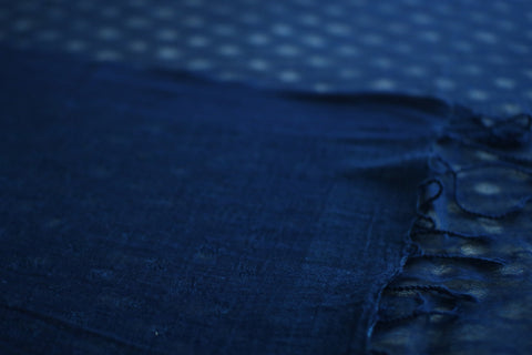 Silk–Cotton Scarf with Naturally Fermented Indigo Dye