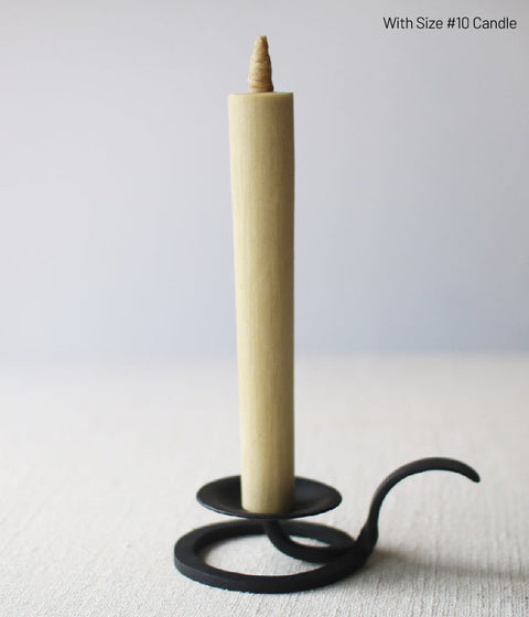 Hand-forged Iron Candle Holder with Round Handle (For candle size #7-10)