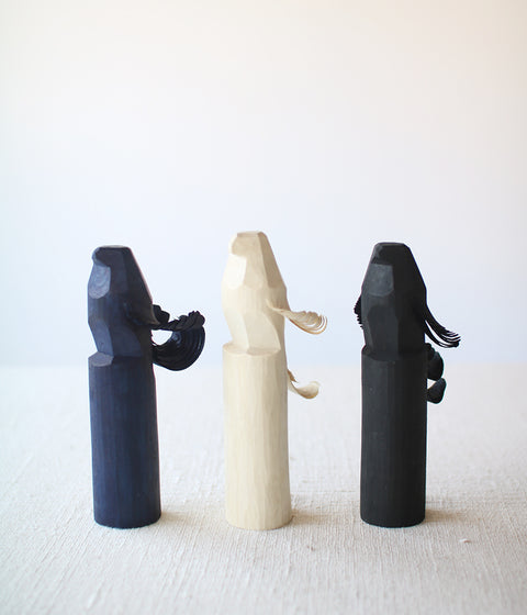 Sasano Ittobori Carved Wood Hawk {Aizome Blue}