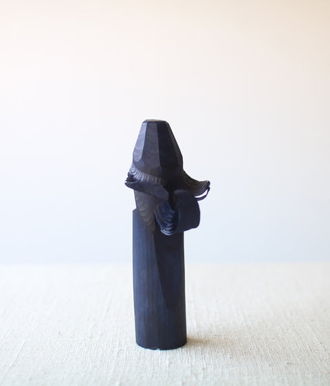 Sasano Ittobori Carved Wood Hawk {Aizome Blue}