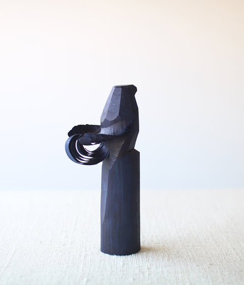Sasano Ittobori Carved Wood Hawk {Aizome Blue}