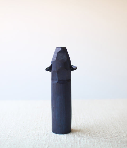 Sasano Ittobori Carved Wood Hawk {Aizome Blue}