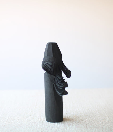 Sasano Ittobori Carved Wood Hawk {Black}