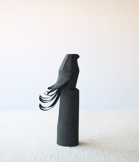 Sasano Ittobori Carved Wood Hawk {Black}
