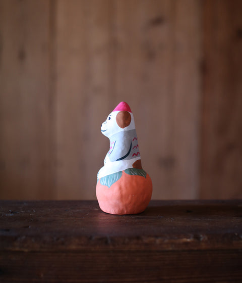 Hariko Paper Figurine {Dog & Persimmon}