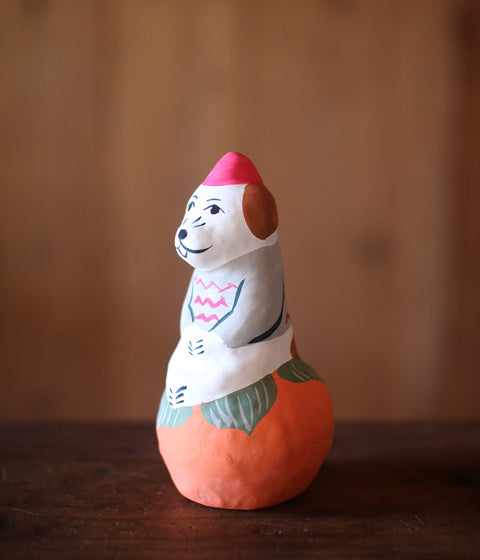 Hariko Paper Figurine {Dog & Persimmon}