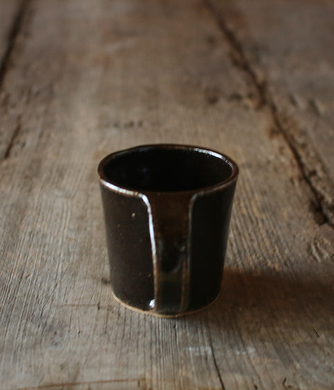 Dark Brown Pottery Mug (Black Glaze)