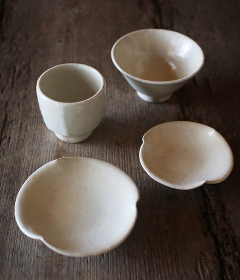 White Faceted Tumbler (Kohiki)