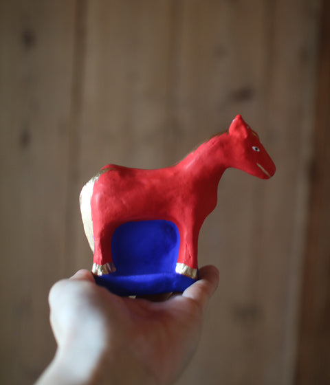 Yabase Clay Doll {Horse} Red