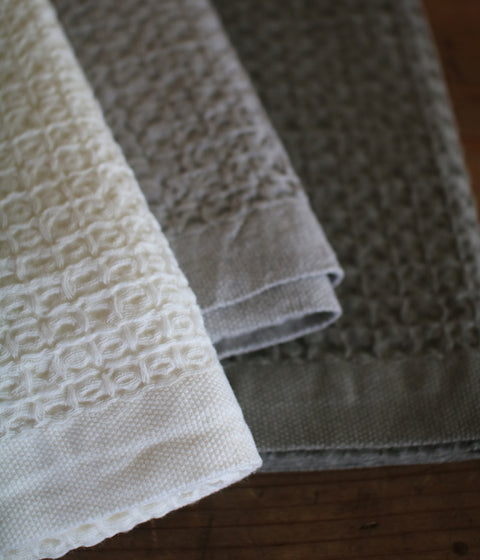 Heather Waffle Cotton Linen Towels {Khaki}