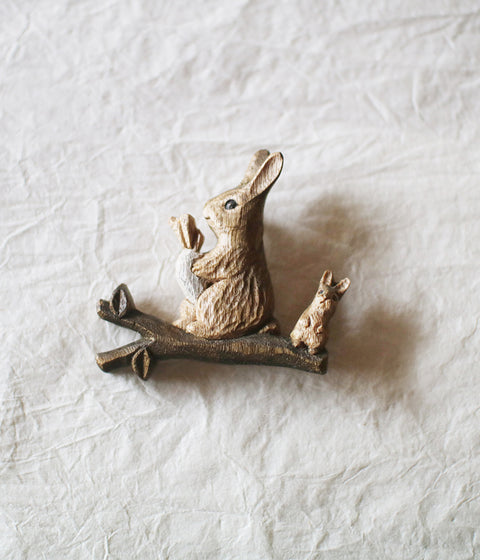 Hand-Carved Rabbit Brooch - sold out