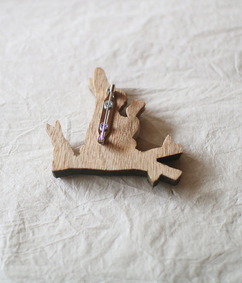 Hand-Carved Rabbit Brooch - sold out
