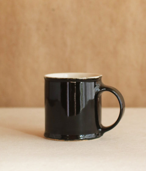 Black Pottery Mug