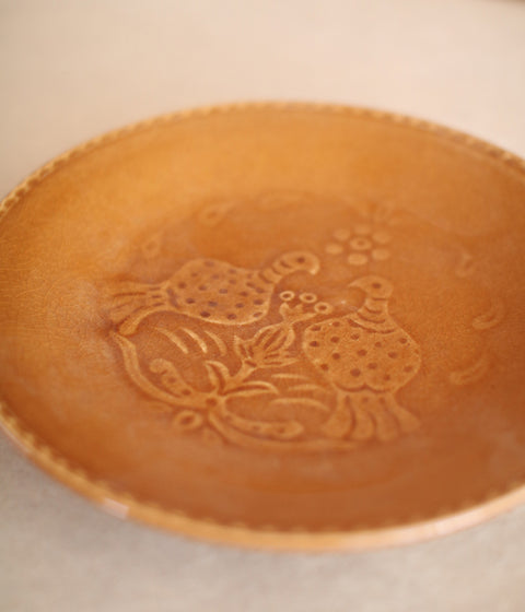 Katauchi Medium Plate {Birds / Light Brown}