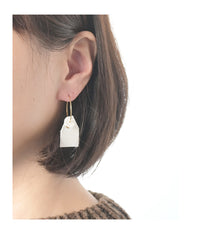 Kimiko Suzuki Porcelain + Gold Hoop Earrings [C]