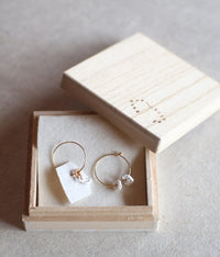 Kimiko Suzuki Porcelain + Gold Hoop Earrings [B]