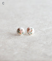 Kimiko Suzuki Porcelain Tablet Earrings {Floral}