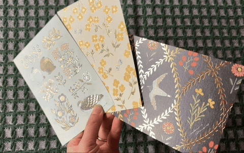 Foil-Pressed Postcard Set {Midori Asano}