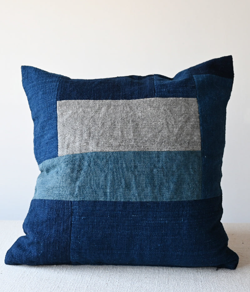 Aizome Patched Cushion Cover [I] [20%OFF]