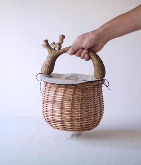 Squirrel Basket with Embroidery - sold out
