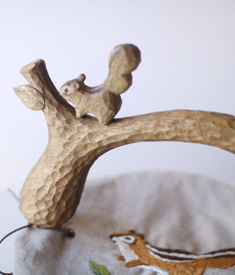 Squirrel Basket with Embroidery - sold out