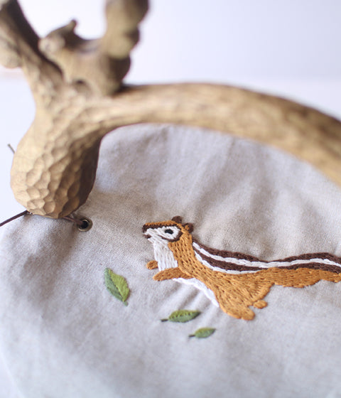 Squirrel Basket with Embroidery - sold out