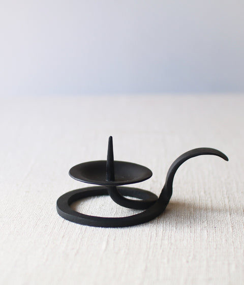 Hand-forged Iron Candle Holder with Handle (For candle size #7-10)
