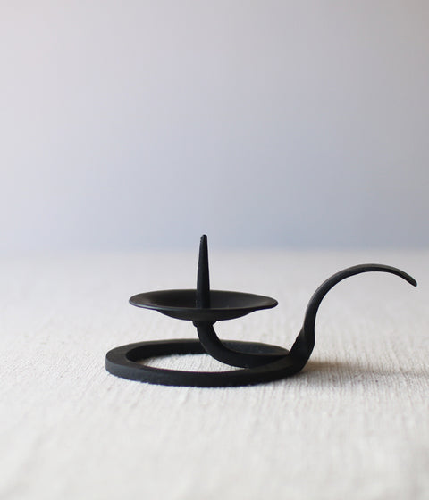 Hand-forged Iron Candle Holder with Handle (For candle size #7-10)